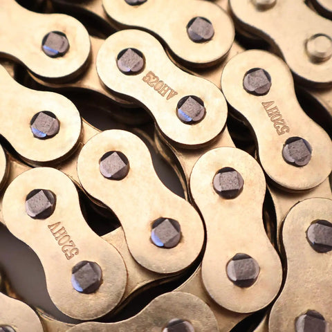 Gold 520 O Ring Chain 114 Links With Chain Breaker For Dirt Bikes ATVs UTVs 4 Wheelers Heavy Duty Master Link 7870 Lbs