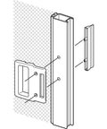 Diagram showing parts of White Sliding Screen Door Pull Fits Andersen Frenchwood Narroline And Perma-Shield, Replacement Handle.