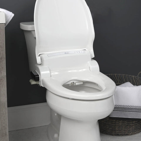 Level Up Your Restroom Game With This Hot Selling Heated Bidet Toilet Seat Serving Relaxing Warm Water Wash Plus Snappy Air Dryer Zero Plumbing Setup You Guys Can Mount Solo Gentle Slow Closing Seat With Easy Remote Polished White Finish