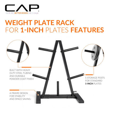 Rock Solid 5 Post 1 Inch Weight Plate Tree Rack With Compact A Frame Setup For Standard Gym Plates Heavy Duty Steel Storage Stand Keeps Workout Zone Tidy Holds 300 Lbs