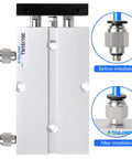 High Performance 16mm Bore 100mm Stroke Double Rod Pneumatic Air Cylinder Aluminum Alloy Double Acting With M5 Port and fittings