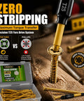 85 Piece Tan Torx T25 Wood Screw Set With 4 Inch Length Size 10 Self Tapping Heavy Duty Screws Including 50mm Bit And Clear Plastic Storage Case For Softwood Hardwood Plywood And Composite Lumber Projects featuring zero stripping and high torque benefits.