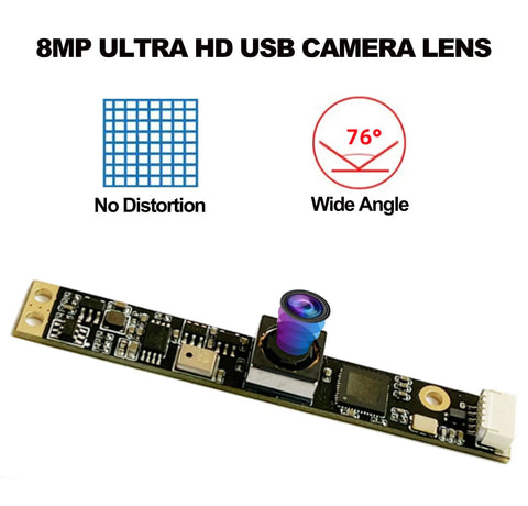 8MP USB Camera Module With IMX179 Fixed Focus 4K Lightburn Webcam with lens and circuit board for Laser Engravers and Raspberry Pi.