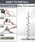 Step-by-step installation guide for Straight Up 24 Inch Commercial Dust Mop Heavy Duty with smooth swivel head.