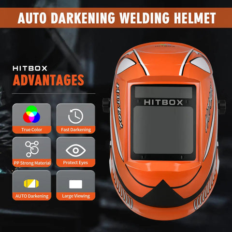 Auto Darkening Welding Helmet With Ultra Large 3.9 By 3.1 Inch True Color View, Four Arc Sensors, Shade 4/5-9/9-13, Touch Control And USB Type C Charging, Heavy Duty Welder Mask For MIG TIG And Stick Welding