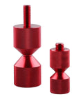 Premium 4 Pack Aluminum 2 Hole Flange Pins Plus Detachable Double Hole Alignment Tools for heavy duty assembly, red aluminum construction.