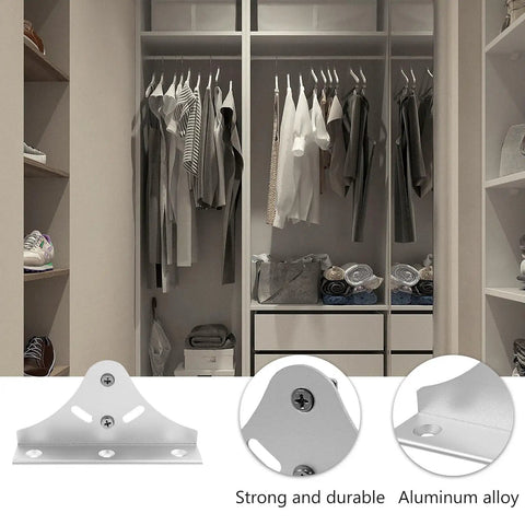 Heavy Duty Aluminum Alloy Shelf Brackets With Adjustable Mounting Clips For Floating Shelves In Silver Built To Last And Easy To Install