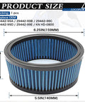 Image of HD 0800 Air Filter Replacement 29442 99E for Harley Davidson with product dimensions and compatibility details.