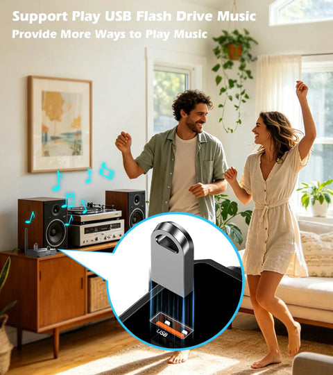 Bluetooth 5.4 Receiver For Home Stereo And RCA Speakers, Low Latency HD Music Audio Bluetooth To Wired System in living room setup