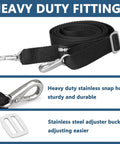 Two Hook Adjustable Bimini Boat Top Straps 23 To 60 Inches With Stainless Steel Heavy Duty Snap Hooks Nylon Canopy Straps Marine Grade Black Pack Of 2