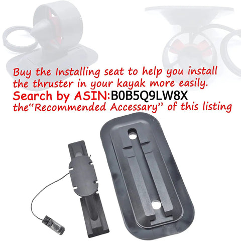 Install seat for Beefy Underwater Thruster Max 24V 1080W Brushless Motor with CCW propeller, shown separately with mounting bracket.