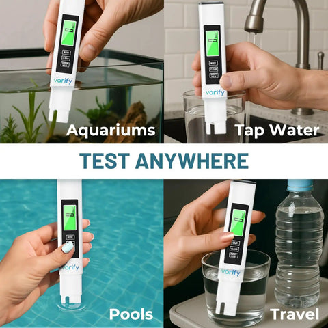 4-In-1 TDS Meter Digital Water Tester For Drinking Water, Precise TDS, EC and Temperature Readings Up To 9990 PPM used in water testing