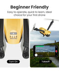 4K Camera Drone For Adults With Inverted Flight Mini Bi Copter Foldable, close-up view of drone and smartphone app interface.