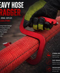 Firefighter Multitool Rescue Tool With Window Breaker And Spanner Wrench Lightweight Aluminum Alloy Gear in use on fire hose