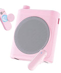 Wireless Voice Amplifier For Teachers With Magnetic Lavalier Microphone Bluetooth Portable Rechargeable Speaker Two Mics Included For Classroom Meetings Speeches And Outdoor Use in pink color