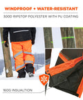 High-Visibility Insulated Bib Overalls With Thermal 160g Fill Weatherproof 300D Shell Windproof And Water-Resistant Orange X-Large