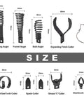Heavy Duty Drain Snake Drill Attachment And Cutter Auger Set sizes including retrieving auger, funnel auger, bulb auger, and cutters.
