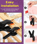 Swpeet 15 Piece Spring Clamp Set With Black Plastic Mini Clamps In Size Range From Two To Six Inches For Balloon Arcs Backdrops Woodworking And Crafting Projects, black spring clamps on wood and fabric