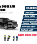 12 Piece Interior LED Light Kit For Dodge Ram 1500 2500 3500 From 2009 To 2018 Super Bright Map Dome Vanity Bulbs displayed