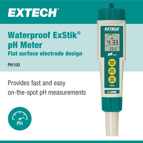 Waterproof pH Meter Kit With Flat Surface Electrode And Temperature Display showing 4.33 pH reading