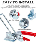 Two Pack 2000lb Heavy Duty Toggle Clamp Set with red handle and self-locking U-bolt latch design, cold rolled steel hardware.