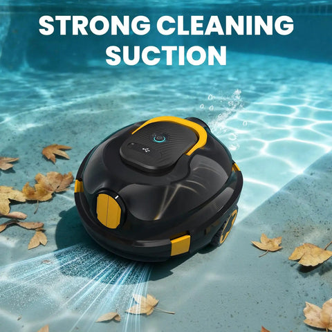 Cordless Robotic Pool Cleaner With Dual Motors For Above Ground And Inground Flat Bottom Pools, 120 Minute Run Time, Auto Parking