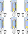6 Pack 36W LED Corn Light Bulbs Super Bright 5400LM 5000K Daylight E26 E39 Mogul Base Fanless Cob Lamp for Outdoor Indoor