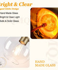 MQMQA 2 Pack Globe Pendant Lights showcasing hand made glass and warm illumination for kitchen island and dining room.