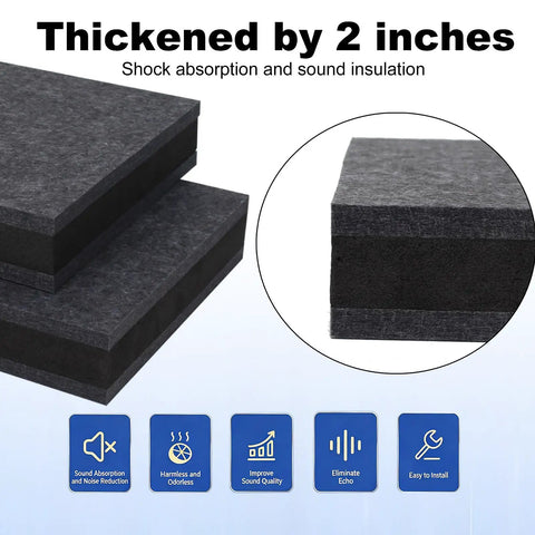Three Layer Studio Monitor Isolation Pads With Foam Riser For 5 To 8 Inch Speakers shown in close-up with thickness details
