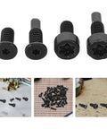 Doorbell Replacement Screws Repair Kit Black Alloy 80 Pieces For Video Doorbells Anti Slip Security Mounting Fasteners Durable Doorbell Hardware For Quick Fixes Spare Screws Set For Front Doorbell Cameras And Home Installations, black Torx screws shown close up