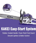 Heavy Duty Gas Chainsaw With 61.5cc Two-Stroke Engine Delivers 3.8HP, Quick Start System, 18 Inch Bar, purple body focus