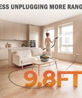 Entalva Heavy Duty 1600W Handheld Steam Cleaner With Large 1.69 Gallon Tank Reaches 230 Degrees in use cleaning windows.