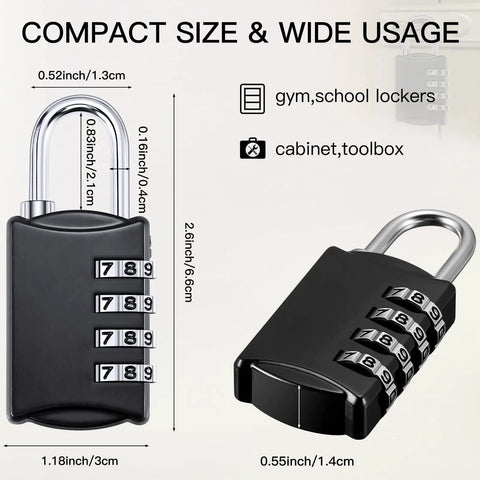 10 Pack 4 Digit Combination Locks For Luggage Travel Gym Toolbox Locker And Suitcases Waterproof Padlocks With 10,000 Codes