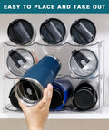 Stackable Water Bottle Organizer Holder For Large Tumblers Fits Big Bottles Three Tier Clear Wine Rack Style Cup Holder For Cabinet