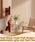 Hand gripping 50 Pack Self Stick Drawer Pulls Stick On ABS Plastic Adhesive Cabinet Handles For Kitchen Doors And Furniture Reddish Brown Finish