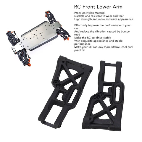 Nylon Front Lower Suspension Arms For 1 By 8 RC Cars, lightweight and sturdy nylon, compatible with ZD Racing models, black