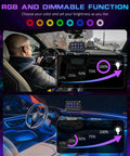 Wireless Switch Panel 12V 8 Gang With Remote Control in vehicle showing RGB lighting and dimmable functions.