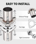 Road Ready 3 Bolt Exhaust Flange Repair Package With 304 Stainless Steel Header Pipe And Thick Gasket Set For Your Whip Quick Fix Undercarriage Swap components and installation details