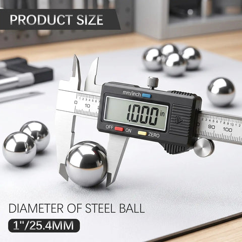 40 Pieces 1 Inch Chrome Steel Bearing Balls 25.4mm Precision High Hardness For Bearings, Drawer Slides, Auto Parts, And Industrial Machinery Maintenance And Upgrades. caliper measuring 1 in steel ball