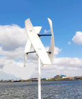 Powerful 10000W Wind Turbine Generator With Quiet Operation, white unit, low wind start, low noise design by waterfront