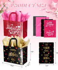 2 Pack Mother's Day Gift Bags With Tissue Paper And Cards Reusable Nonwoven Gift Totes For Mom Grandma Grandmother 12.6 Inches