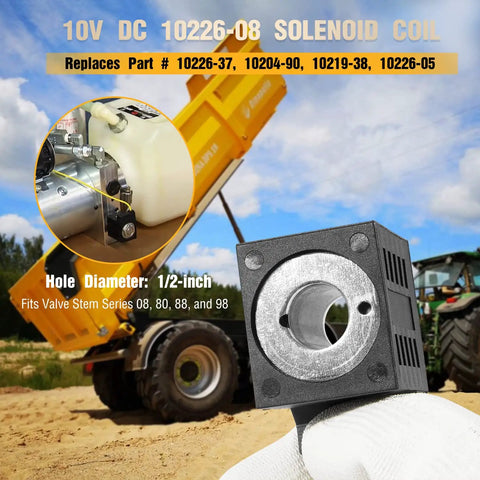 10V DC 25W Solenoid Coil With Single Lead Wire For Dump Trailers And Hydraulic Power Units Heavy Duty Replacement Part