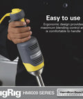 Built Different Compact Immersion Blender With 9 Inch Shaft Killer 250 Watt Motor For Silky Purees Variable Speed Hand Blender, ergonomic design for easy handling.