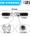 Heavy Duty Golf Cart Steering Gear Box Assembly Rack And Pinion Replacement for Drive Series G29 G22 with dimensions shown