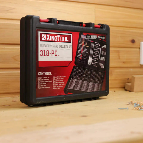 All In One 318 Piece Drilling And Driving Kit With Color Coded Bits High Speed Steel And CRV Bits Heavy Duty Screwdriver And Drill Bit Set