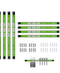 Heavy Duty Magnetic Tool Holder Kit 8 Pack 18 Inch Tool Bars With Mounting Brackets And S Hooks Wall Mount Strip Rack Carbon Steel Built Tough Pro Grade Hold 50 Lb Per Bar Holds Wrenches Screwdrivers Spanners Green displayed with screws and tools.
