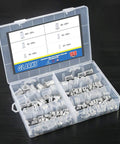 160 Piece Aluminum Alloy Flat Head Rivet Nut Kit M3 M4 M5 M6 M8 M10 Threaded Nutserts Rivet Nuts in plastic case
