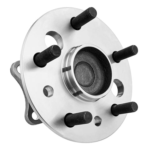 Rear Wheel Hub Bearing Assembly Pair For Toyota Avalon 2005-2012, Camry 2002-2011, close-up view of steel 5-bolt hub