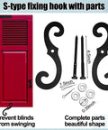 Beefy 24 Pack Steel Blind Shutter Hinges With S Holdback Hooks One And One Sixteenth Inch Exterior Shutters Hardware Kit