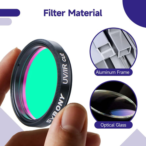 1.25 Inch UV IR Cut Telescope Filter Keeps Planetary Shots Crisp By Blocking Ultraviolet And Infrared Light With Multi Coated Optics